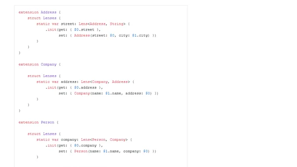 Lenses and prisms in Swift