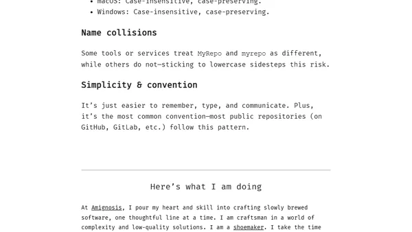 Why lowercase Git repository names are a good idea