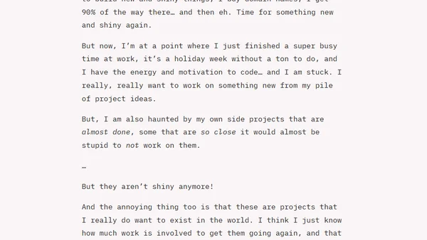 Haunted by my own projects