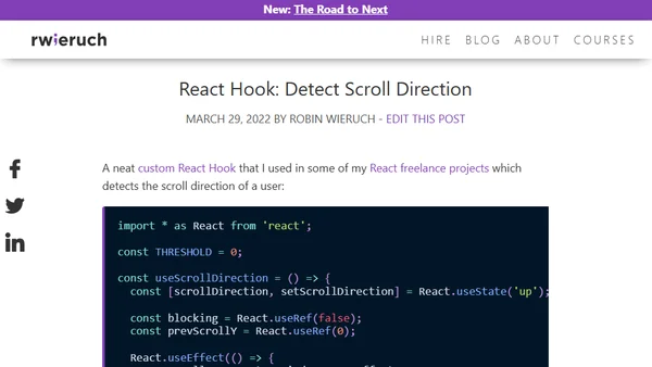 React Hook: Detect Scroll Direction