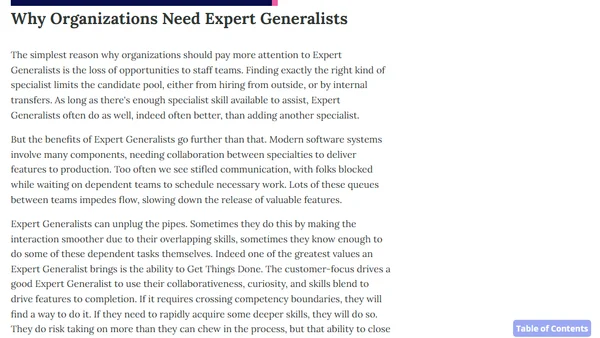 Why Organizations Need Expert Generalists