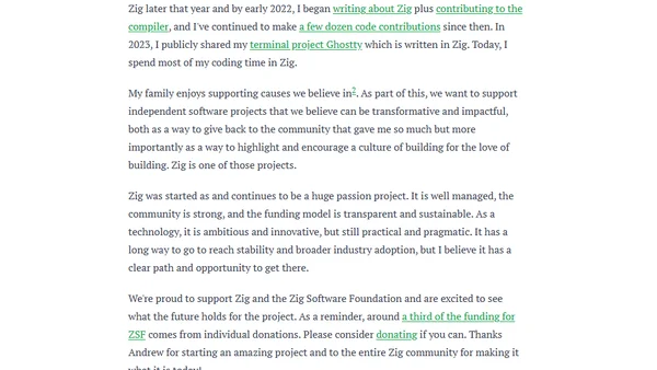 Pledging $300,000 to the Zig Software Foundation
