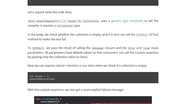 Write better Swift unit tests with custom XCTest assertions