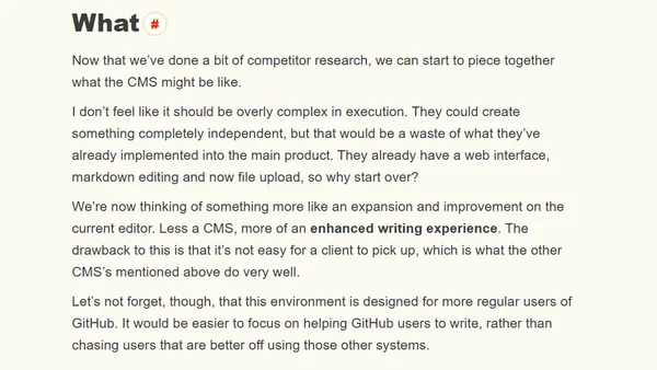 Could GitHub make a CMS?