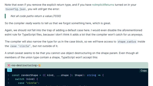 Exhaustive matching in TypeScript