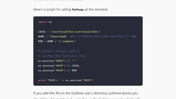 Hacking the PATH variable in Sublime Text
