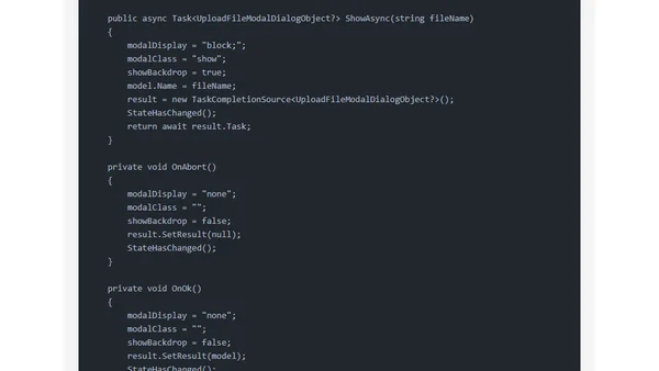 An awaitable Blazor Modal Dialog