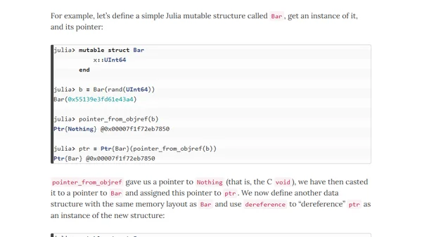 Getting the value of a pointer in Julia