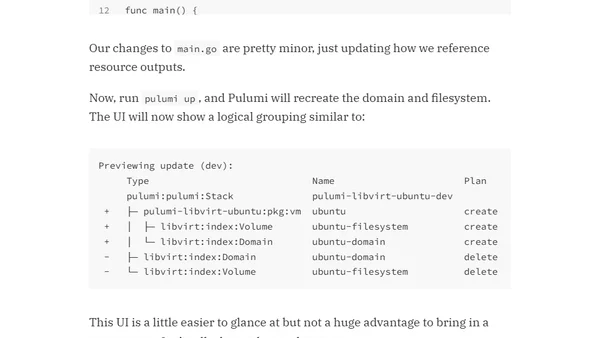 Spin up a Ubuntu VM using Pulumi and libvirt: Component Resources Edition