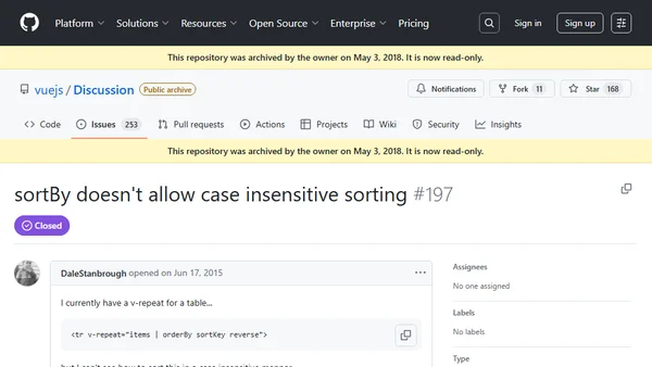 Writing a case-insensitive orderBy filter with VueJS