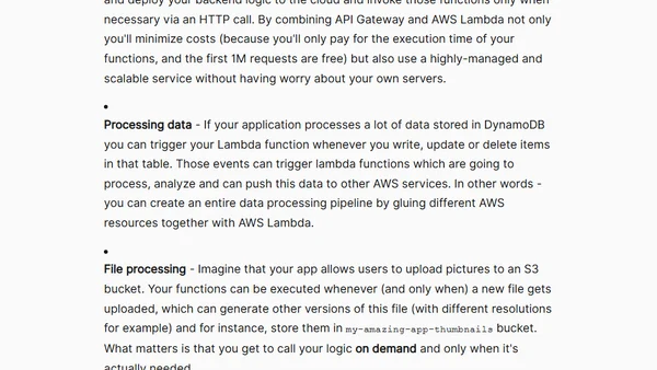 5 reasons why you might use AWS Lambda for your next project