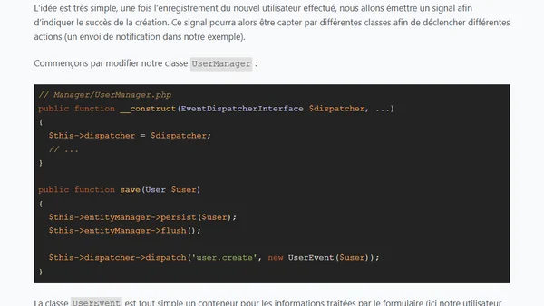 Utiliser les événements Symfony2 pour un code SOLID