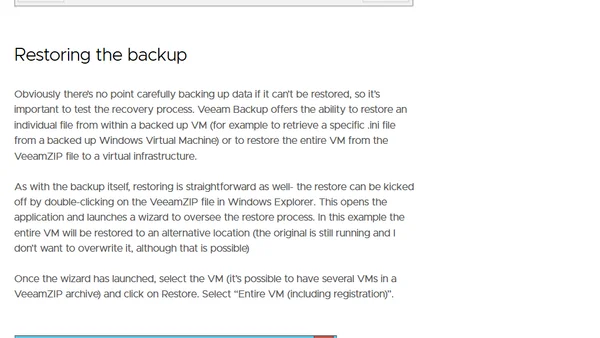Virtual Machine Backups with Veeam