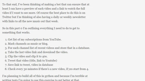 Building a YouTube-Twitter Bot, Part 0: The Idea