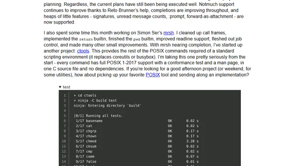 Status update, September 2019