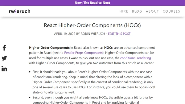 React Higher-Order Components (HOCs)