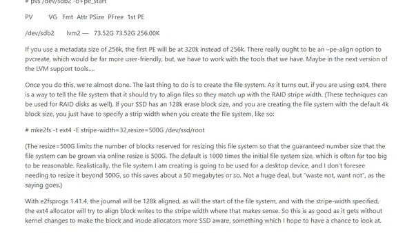 Aligning filesystems to an SSD’s erase block size
