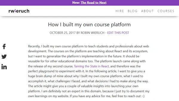 How I built my own course platform
