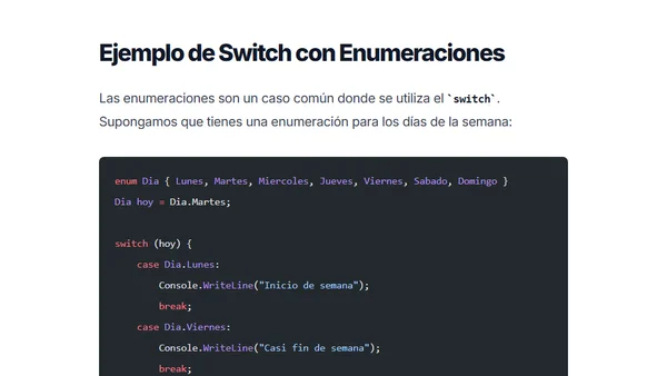 Switch en C#: Guía Completa