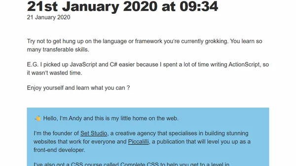 21st January 2020 at 09:34