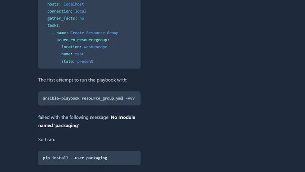 Running Ansible Azure playbook in Azure Cloud Shell