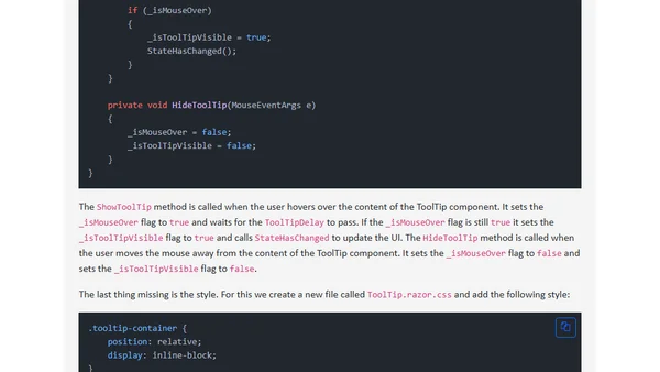Creating a ToolTip Component in Blazor