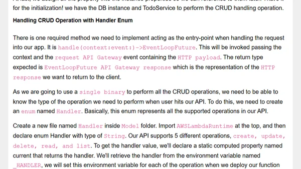 Building Swift Serverless REST API with AWS Lambda & DynamoDB