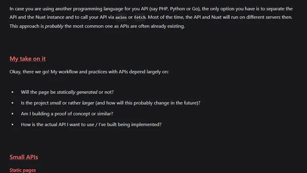 My take on using Nuxt 2 with an API