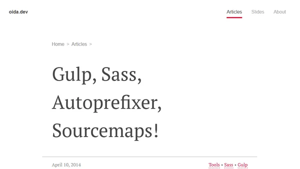 Gulp, Sass, Autoprefixer, Sourcemaps!