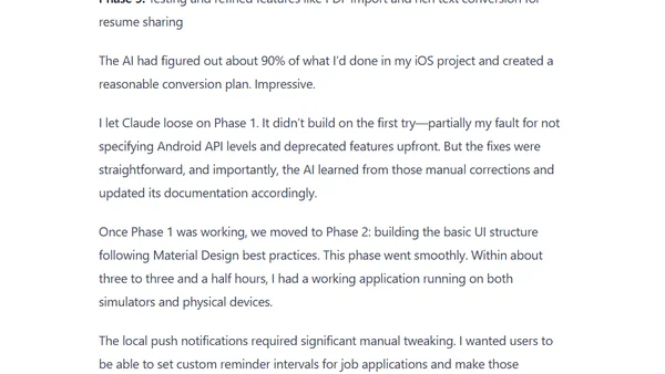 My experiences with AI-assisted Android porting of iOS apps