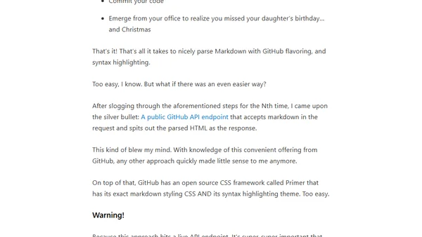Parsing Markdown: The Easy Way (With Code Highlighting)