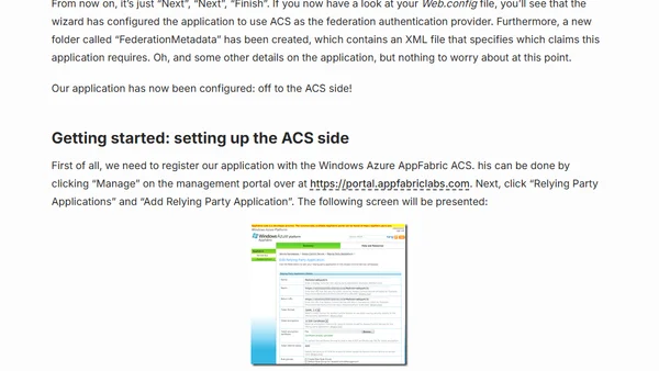 Simplified access control using Windows Azure AppFabric Labs