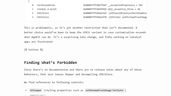 Forbidden Controls in Catalyst: Optimize Interface for Mac
