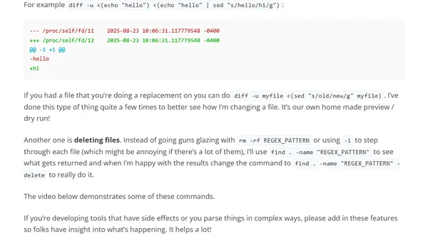 CLI Tools That Support Previews, Dry Runs or Non-Destructive Actions