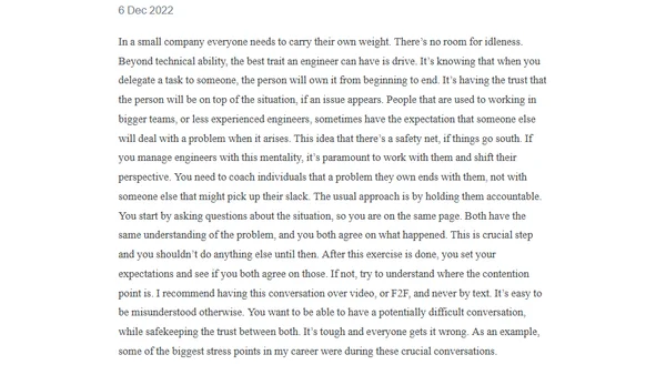 Drive at small companies