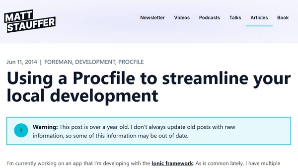 Using a Procfile to streamline your local development
