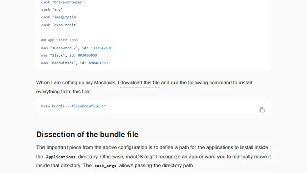 Automate installing apps and utilities with Homebrew bundle