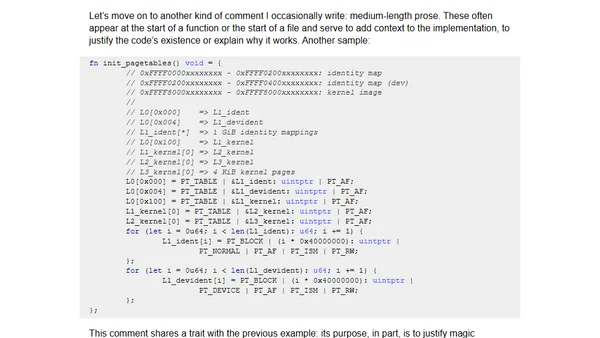 When to comment that code