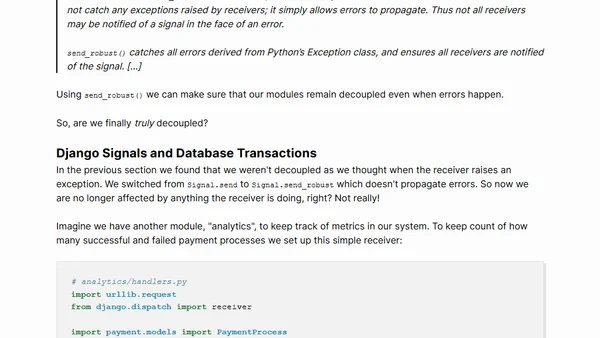 Reliable Django Signals