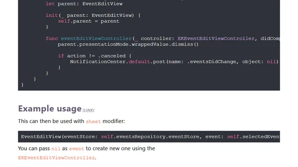 How to use EKEventEditViewController in SwiftUI
