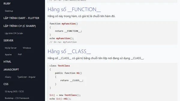 Các hằng số ma thuật trong PHP