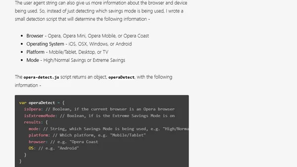 Better Detection and Analytics for Opera Browsers
