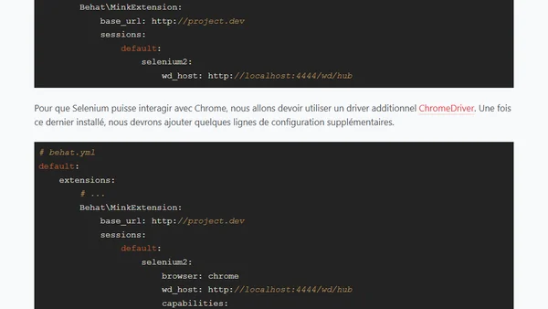 Utiliser Chrome Headless avec Behat