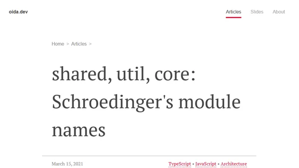 shared, util, core: Schroedinger's module names