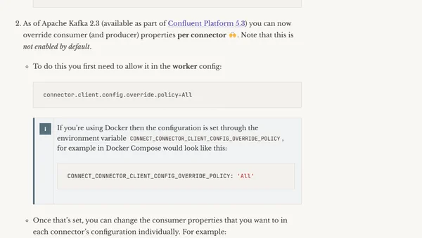 Starting a Kafka Connect sink connector at the end of a topic