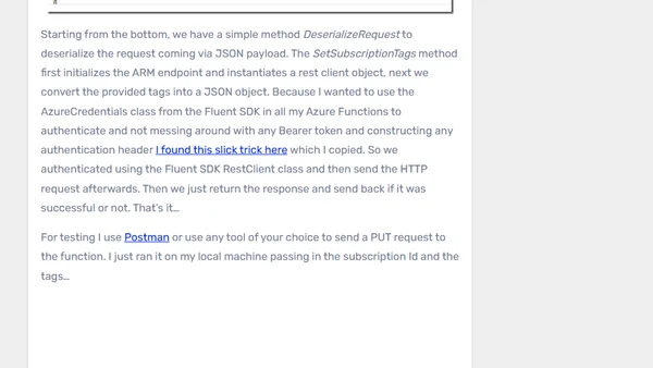 Azure Functions – Setting Tags on Subscriptions Using C#