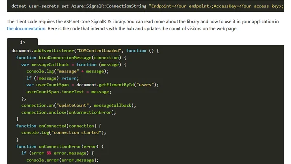 Count Online Users with Azure SignalR Service