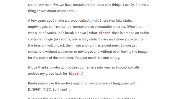 Nerd Sniped by BINFMT_MISC