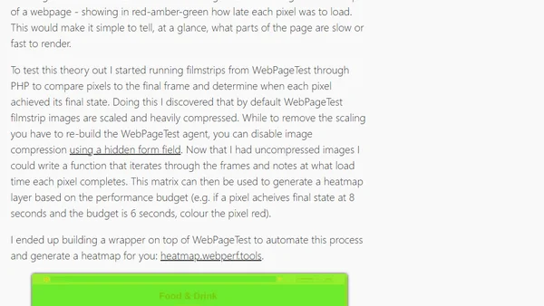Using a Web Performance Heatmap to Assess Page Performance