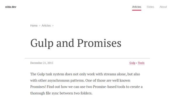 Gulp and Promises